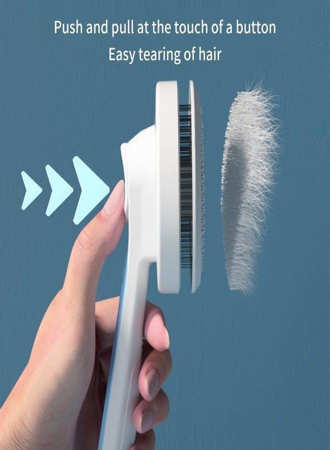 KittuPet فرشاة شعر القطط والكلاب من كيتو بيت، فرشاة لإزالة الشعر المتساقط والتنظيف بشعيرات طويلة جدًا وزر تنظيف سهل، فرشاة لتمليس شعر الحيوانات الأليفة، تزيل الشعر العالق بسهولة - Image 3